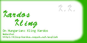 kardos kling business card